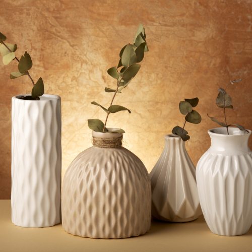 close-up-arrangement-modern-vases